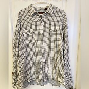 Tori Richard Honolulu Men’s XL Button Down Shirt – 100% Cotton Grid Check